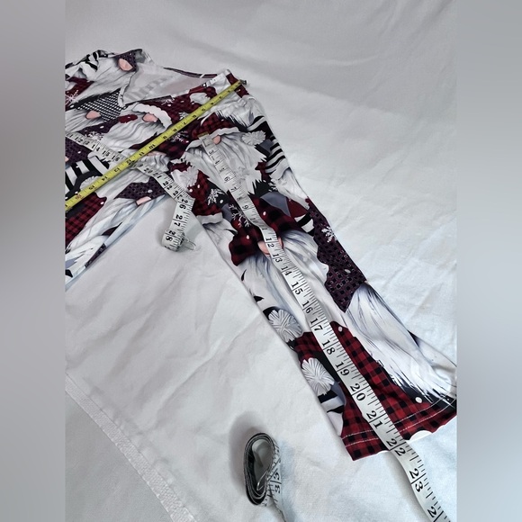 SHEIN Festive Gnome Print Long Sleeve Dress - V Neck Red and White 3X NWOT - Picture 7 of 9